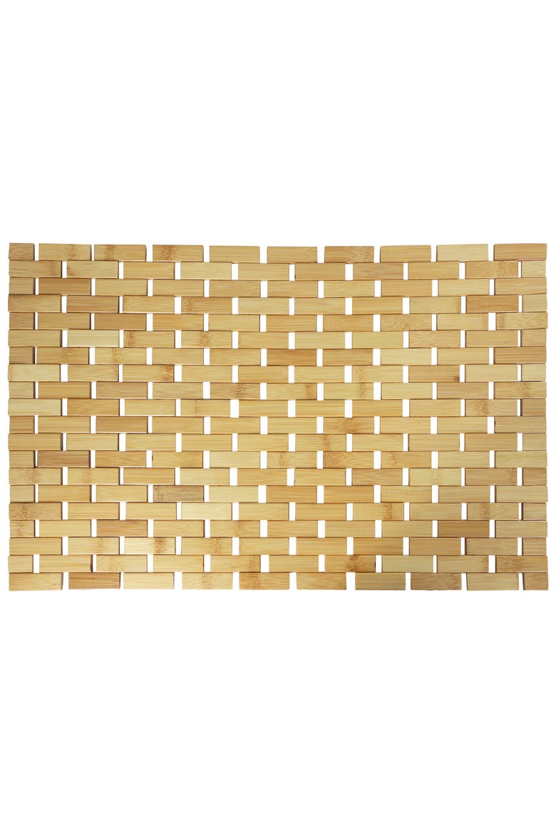 Wood 16.25 x 24.5 Inch Rectangle Bathroom Mat, Main, color, Bamboo