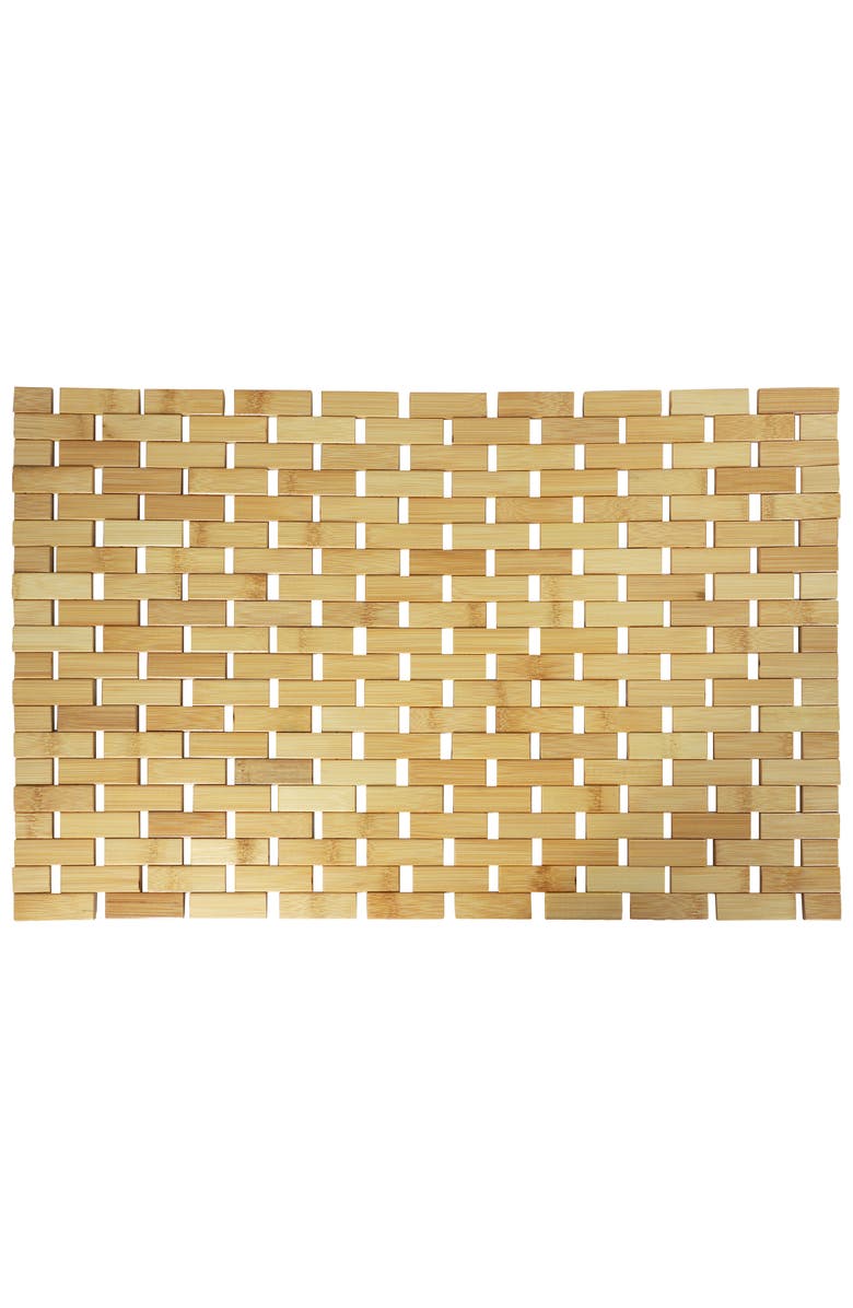 Megachef Wood 16.25 x 24.5 Inch Rectangle Bathroom Mat, Main, color, Bamboo