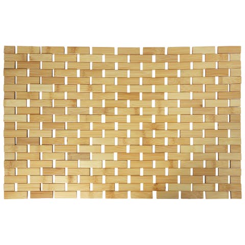 Wood 16.25 x 24.5 Inch Rectangle Bathroom Mat