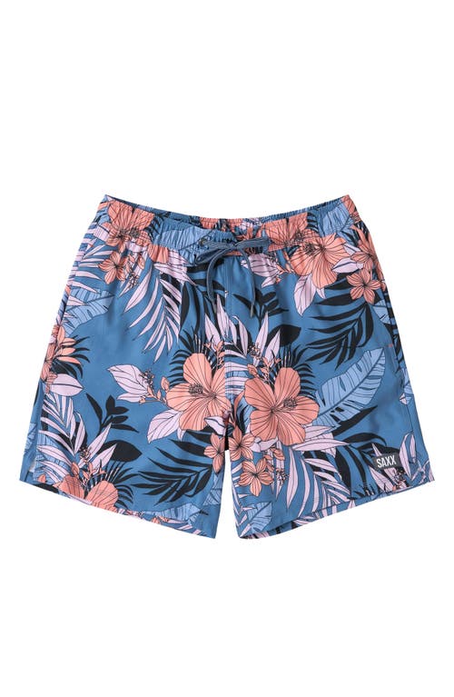 Saxx Oh Buoy 2n1 7-inch Volley Swim Trunks In Blue