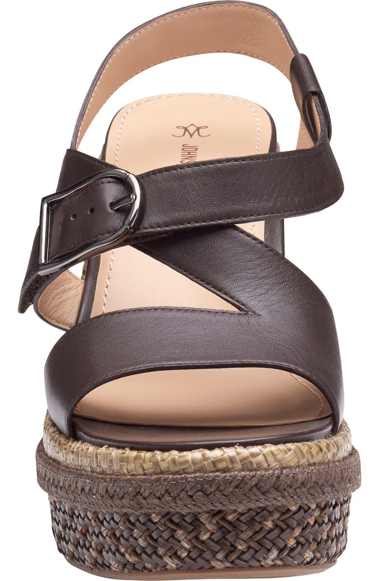 Johnston & Murphy Addison Asymmetric Slingback Platform Wedge Sandal, Alternate, color, Dark Brown Nappa Leather
