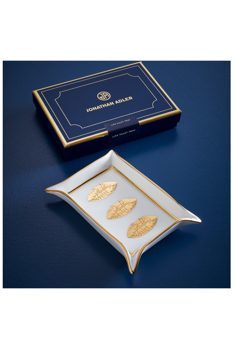 Lips Valet Tray, Alternate, color, White / Gold