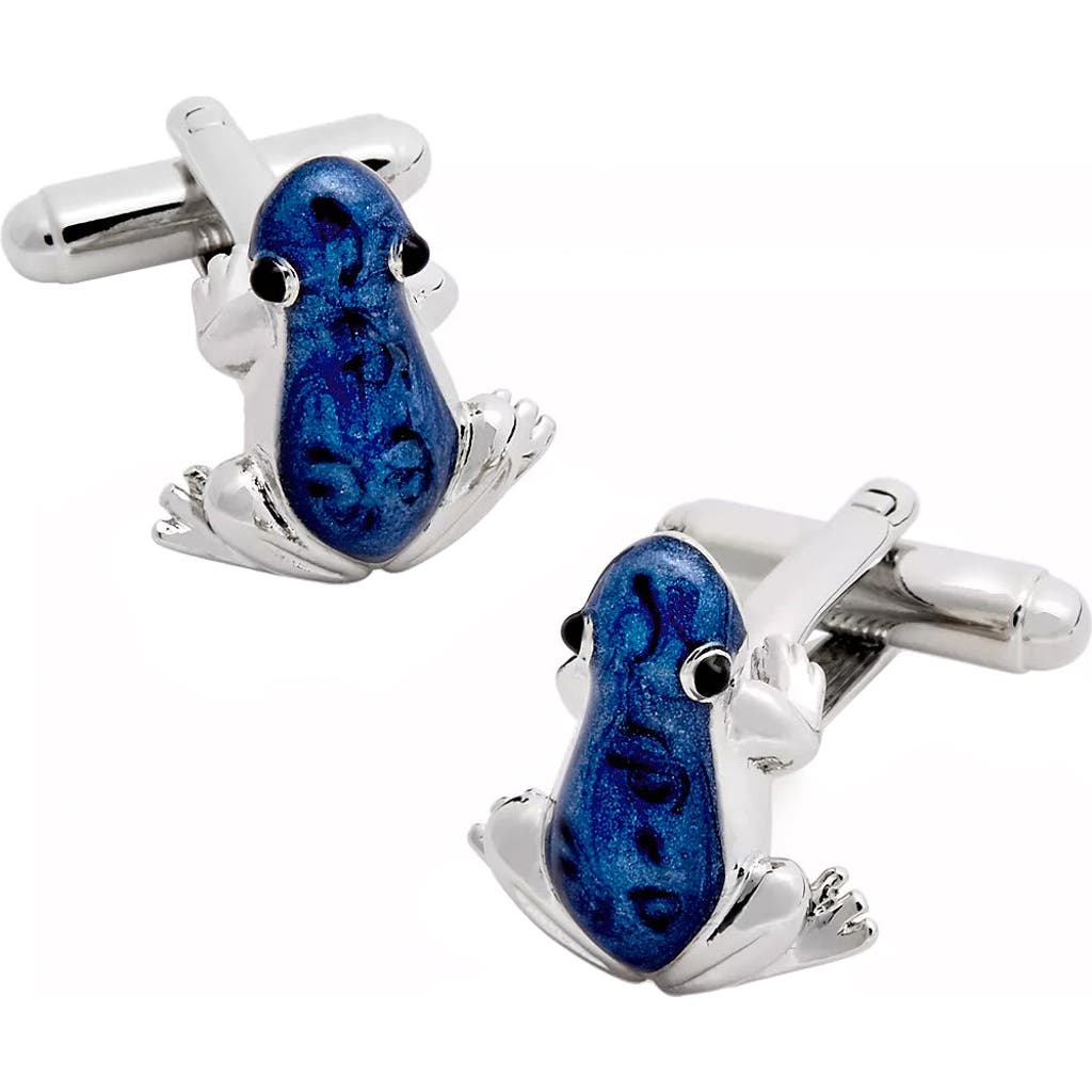Link Up Blue Frog Cufflinks With Hand Painted Enamel In Blue