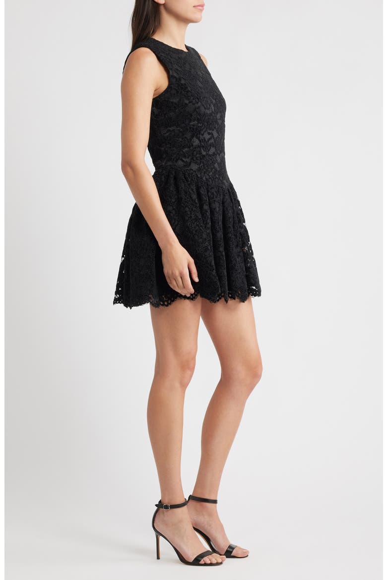 Elisie Lace Fit & Flare Cocktail Dress, Alternate, color, BLACK