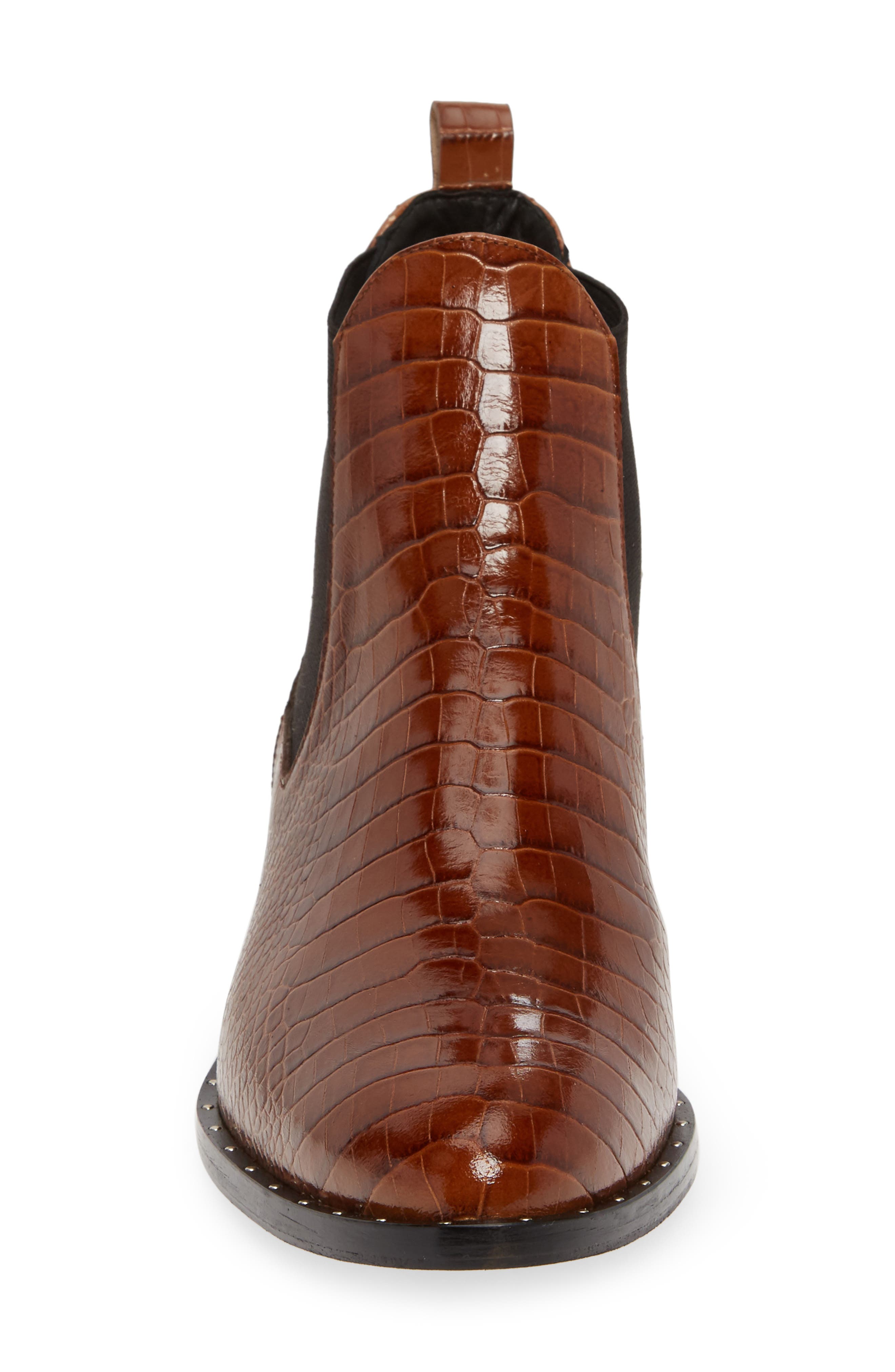 Sleek Chelsea Boot, Alternate, color, TOFFEE EMBOSSED CROC