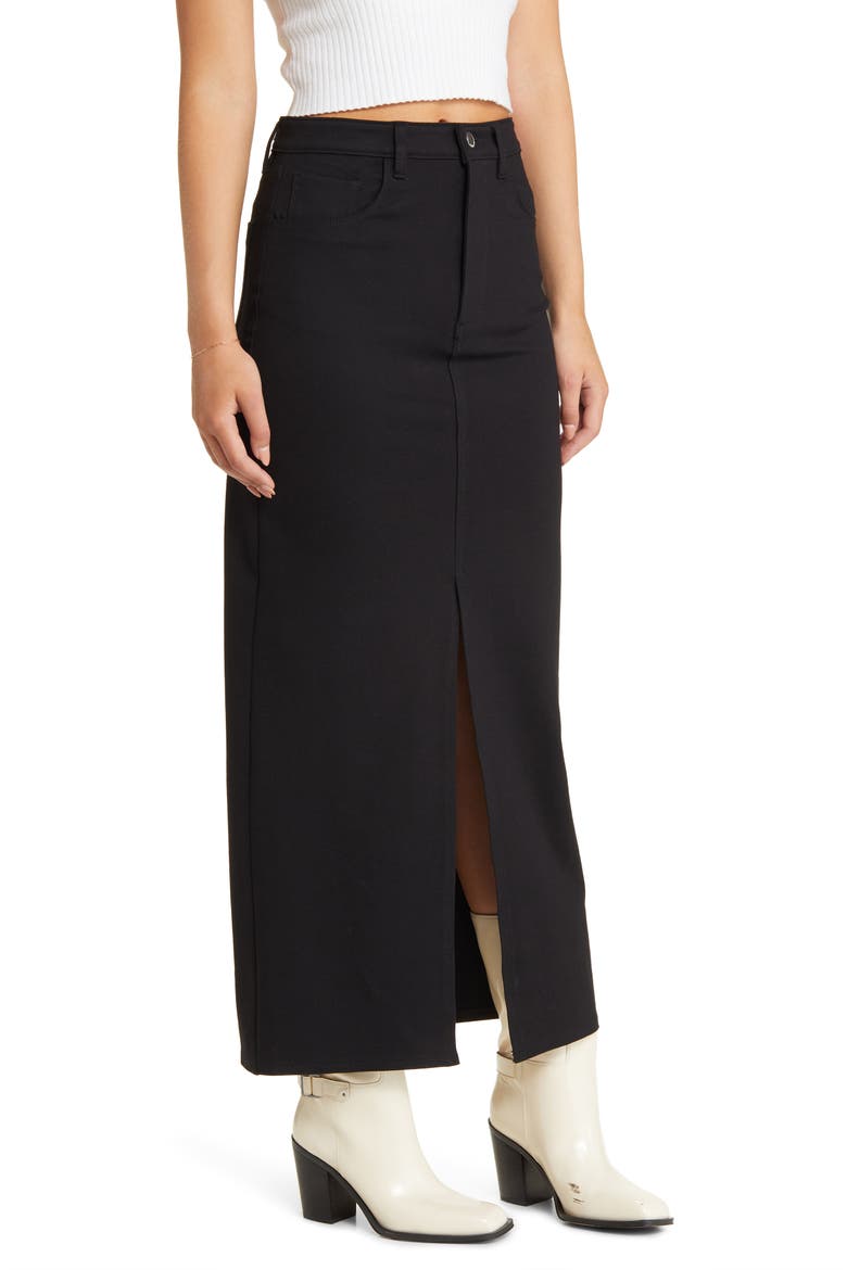 Slit Front Ponte Maxi Skirt, Alternate, color, MIDNIGHT TRAIN