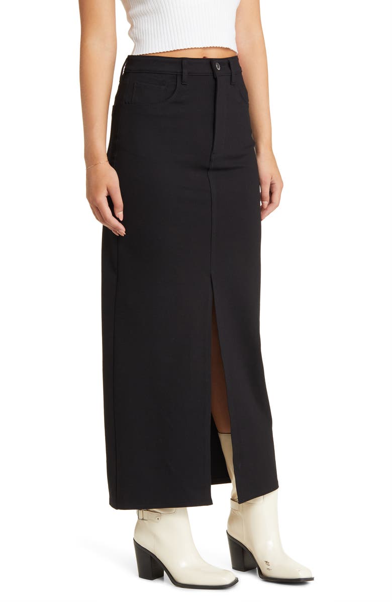 BLANKNYC Slit Front Ponte Maxi Skirt, Alternate, color,