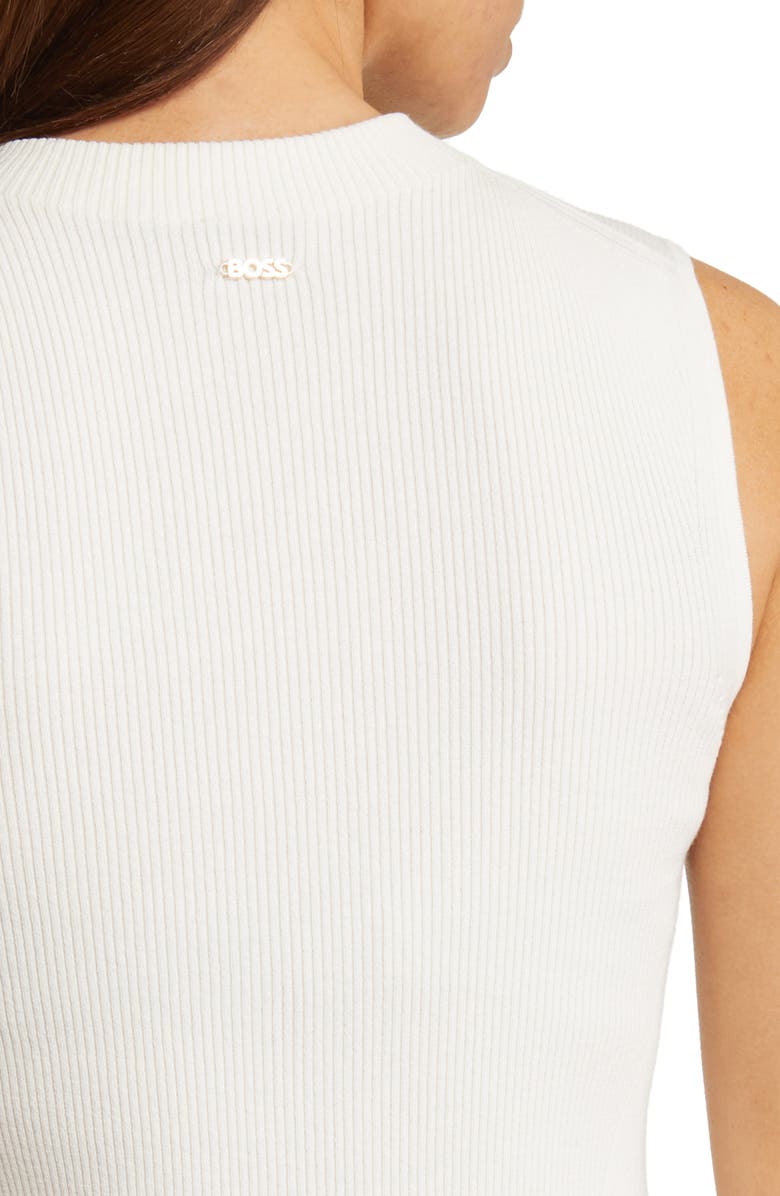 BOSS Feskies Funnel Neck Sleeveless Rib Sweater, Alternate, color, Soft Cream