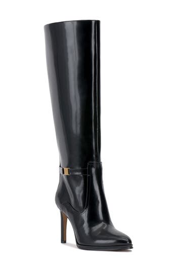 Vince Camuto Vcskylie Womens Zipper Man Made Over-the-knee Boots In Black Plsgll