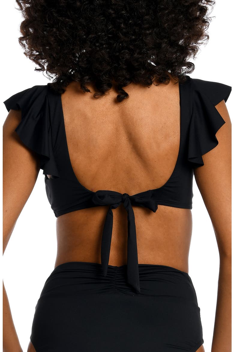 Ruffle Bikini Top, Alternate, color, BLACK