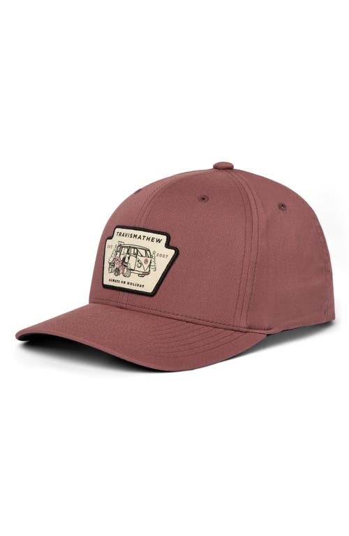 TravisMathew Year in Review Snapback Baseball Cap in Roan Rouge 