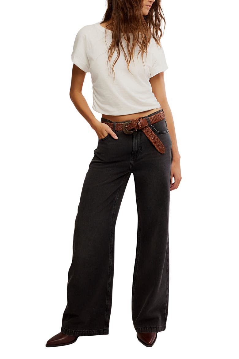 Stride High Waist Wide Leg Jeans, Alternate, color, MILES TO GO