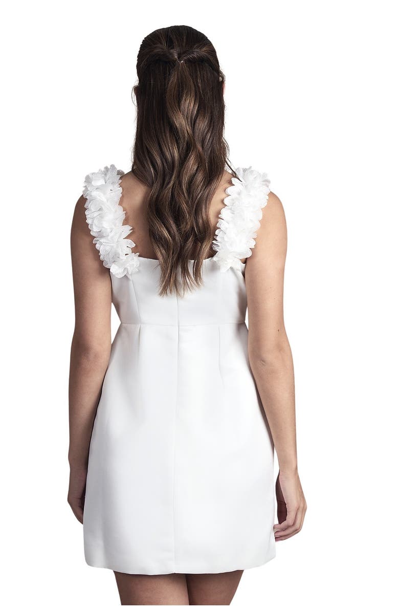 Coast 3D Floral Bardot Bridal Mini Dress, Alternate, color, Ivory