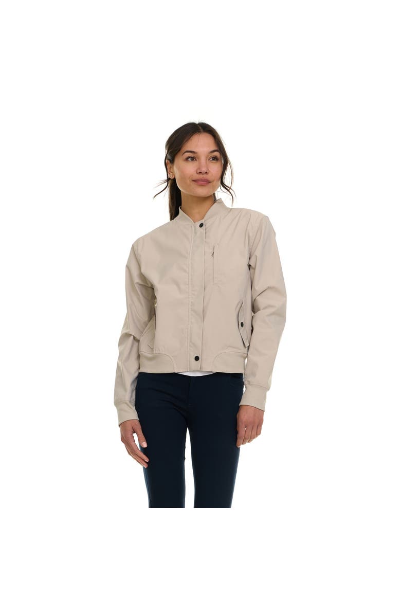 CANADA WEATHER GEAR Women's Bomber Flight Jacket Lightweight Zip-Up Windbreaker, Alternate, color, Pumice Stone