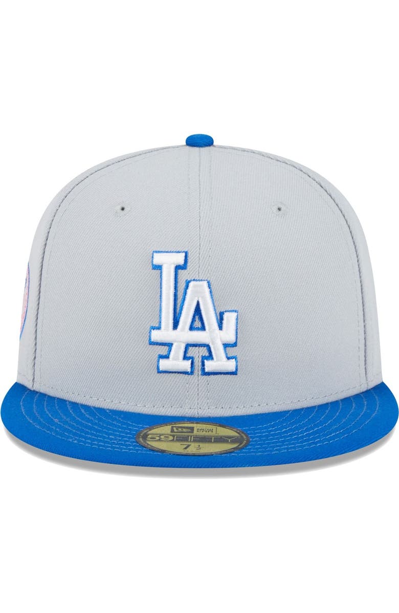 New Era Men's New Era Gray/Blue Los Angeles Dodgers  Dolphin 59FIFTY Fitted Hat, Alternate, color, 