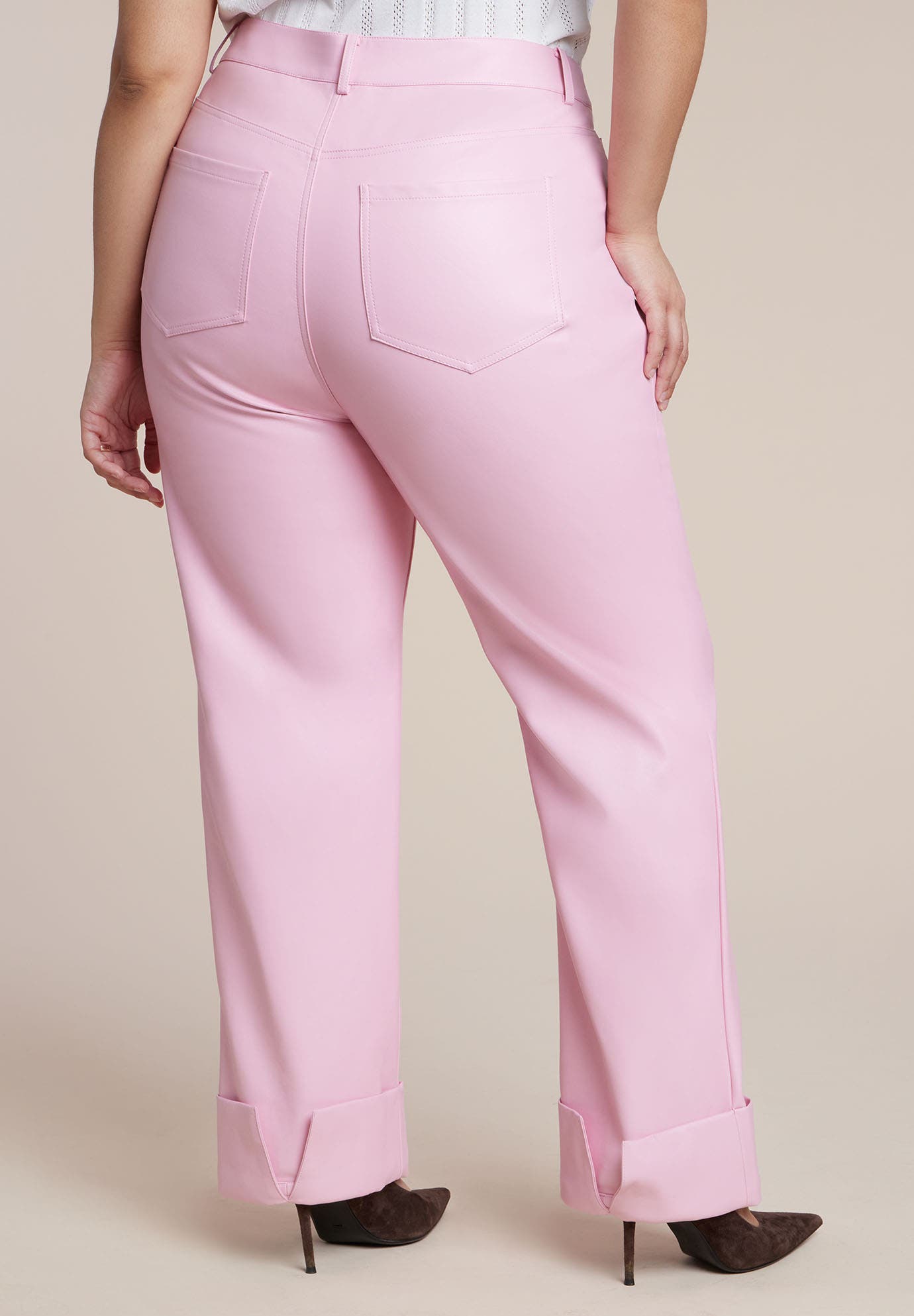 Cuffed Faux Leather Pant - image 2