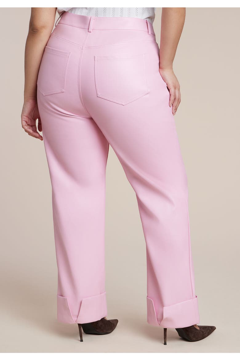 Cuffed Faux Leather Pant, Alternate, color, ROMANCE ROSE
