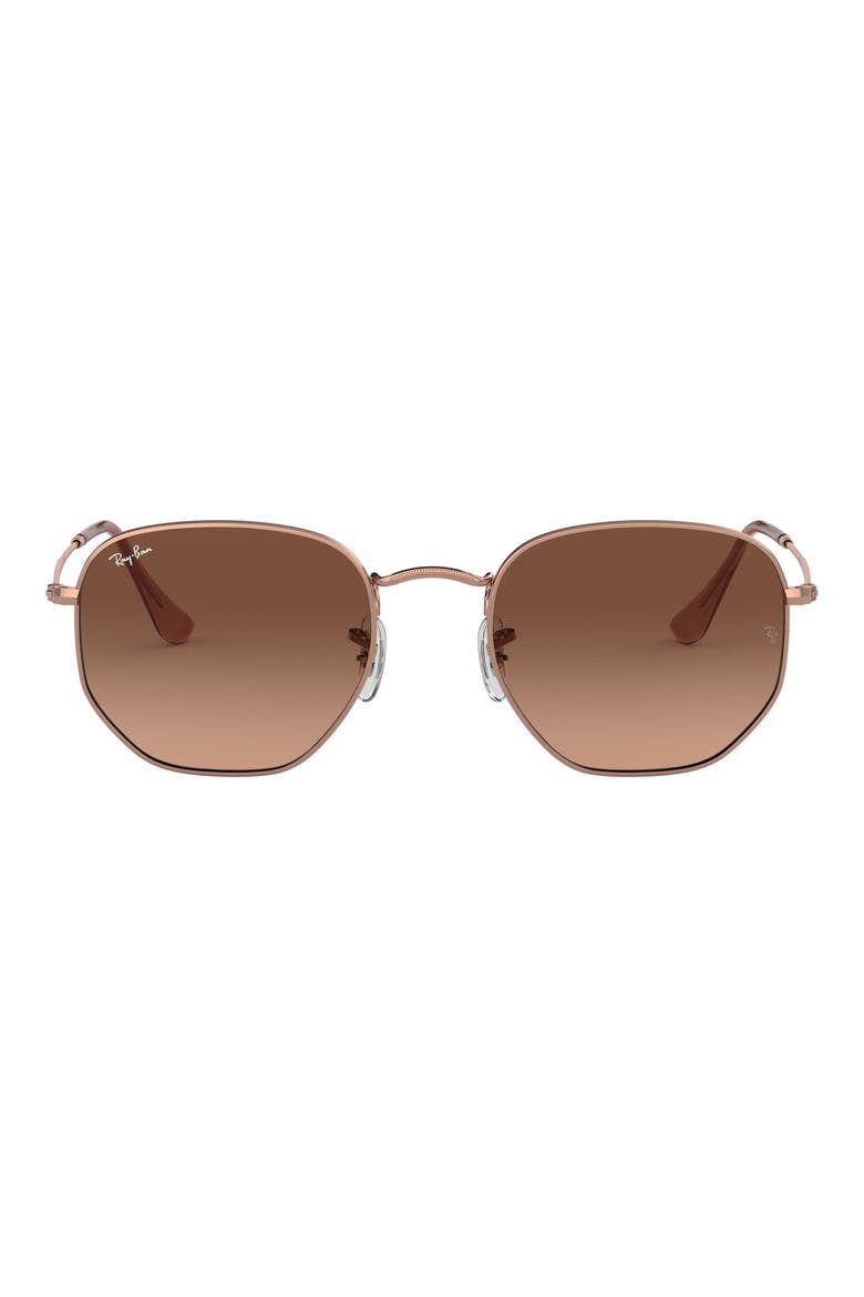 48mm Gradient Small Irregular Sunglasses, Main, color, ROSE GOLD