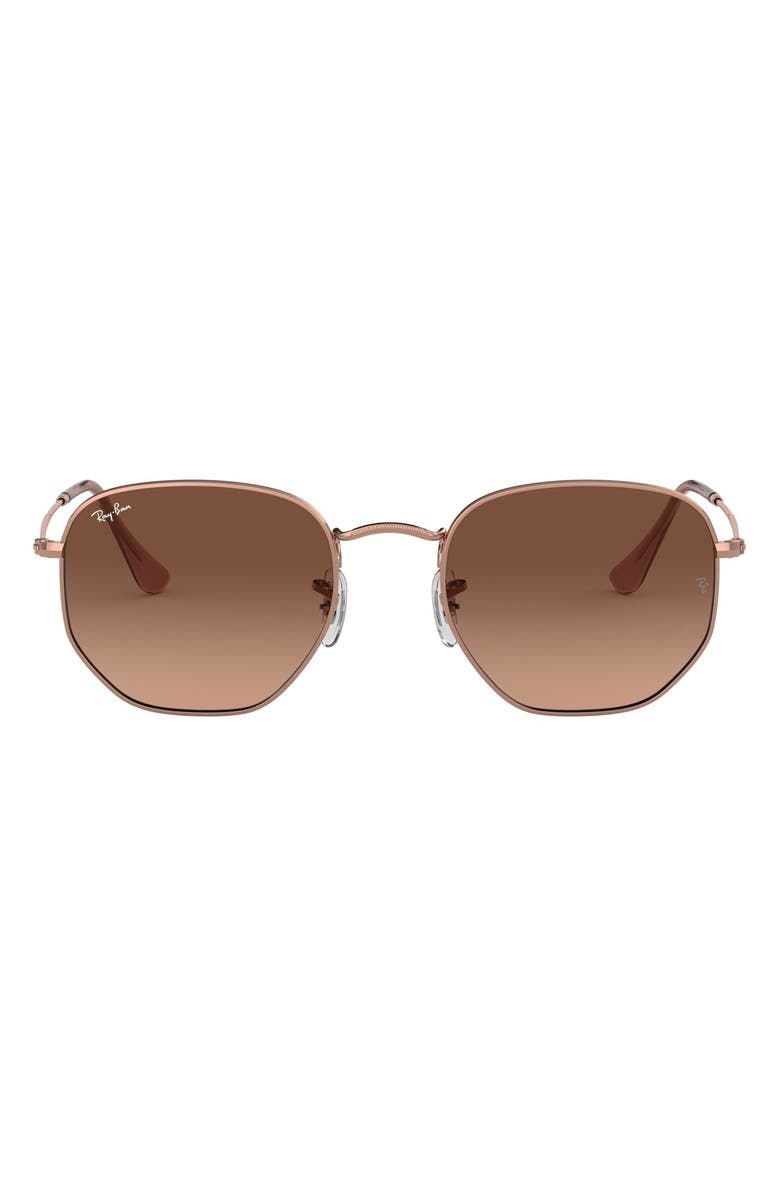 Ray-Ban 51mm Geometric Sunglasses, Main, color, Copper/ Copper Gradient