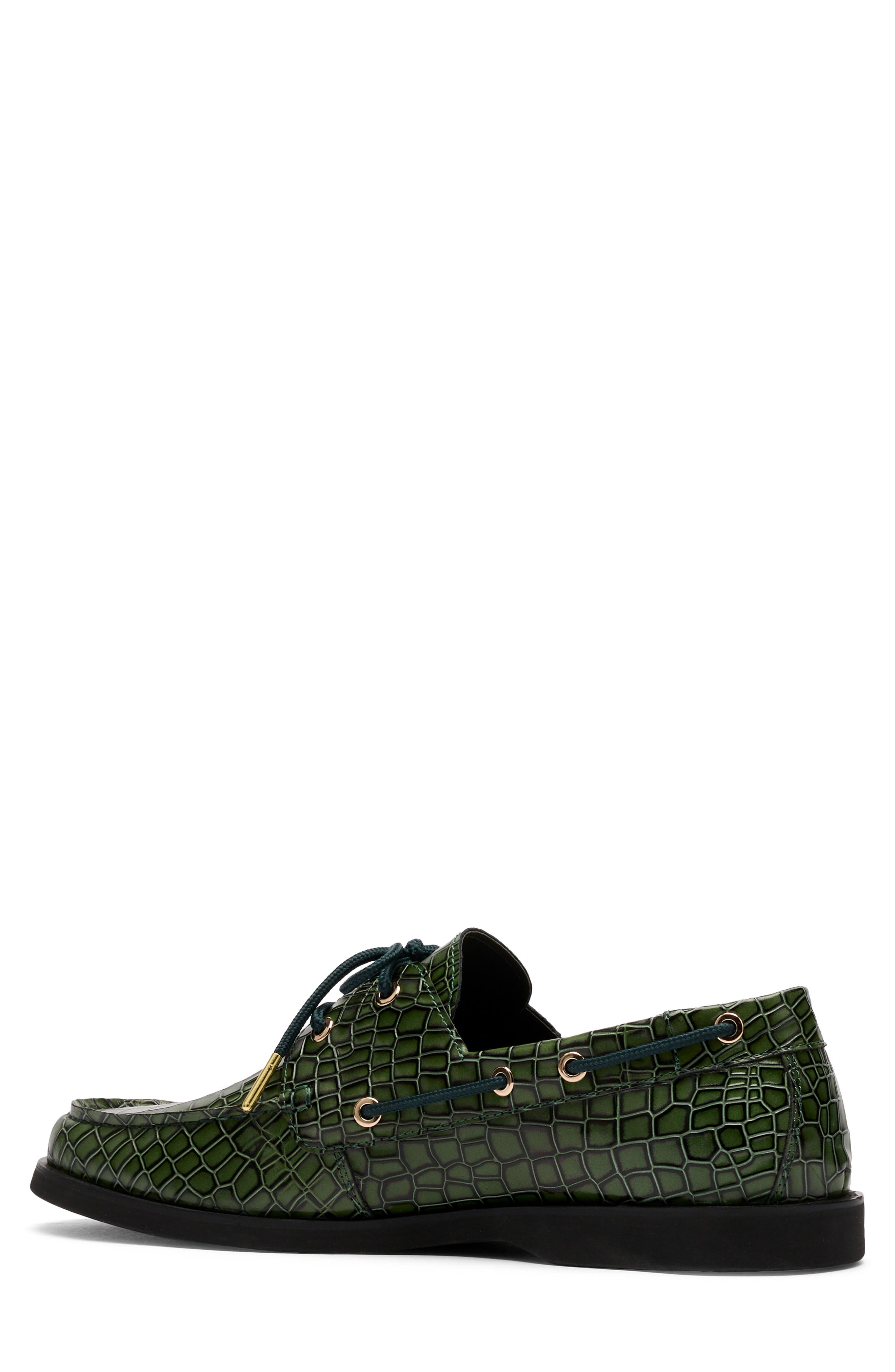 MARC NOLAN Capri Boat Shoe, Alternate, color, Green Croc