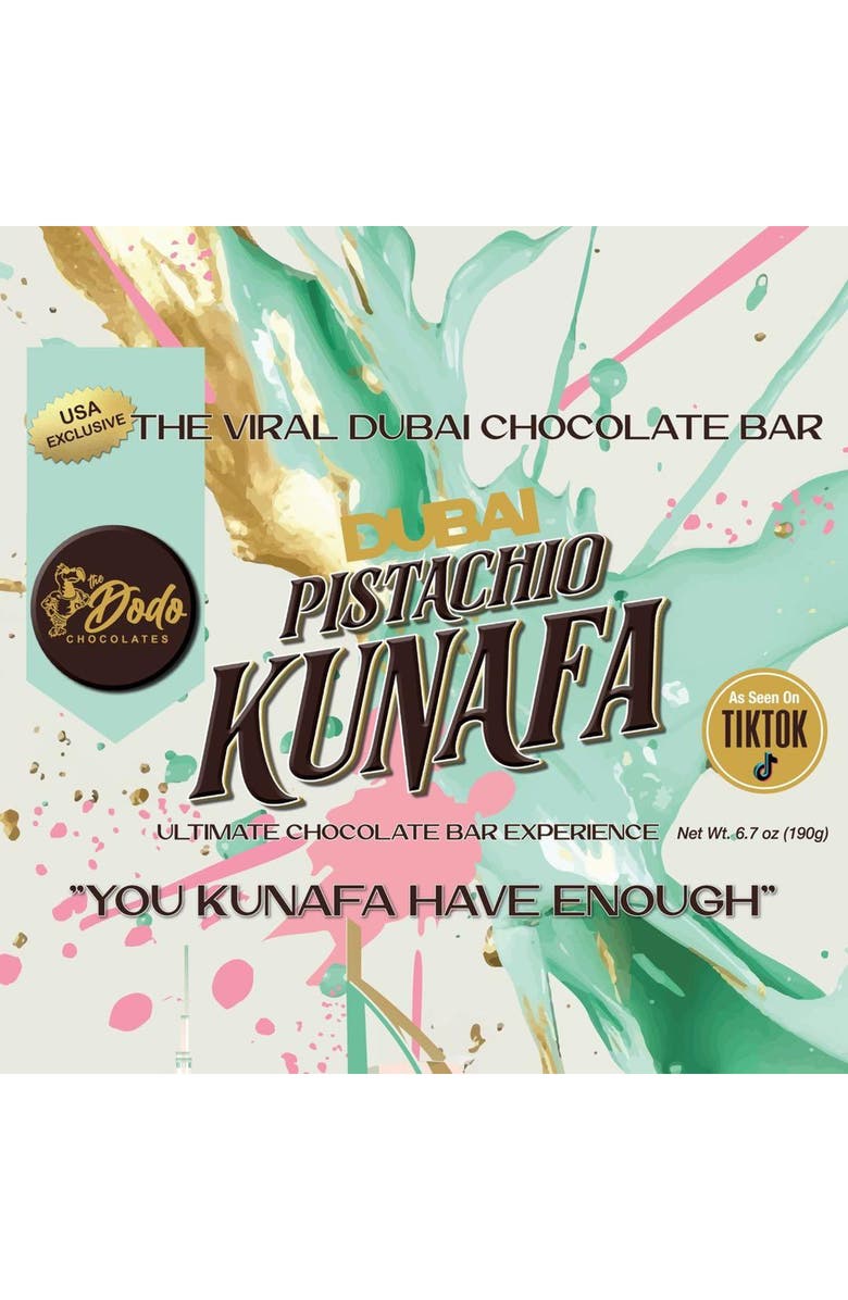 The Dodo Chocolates Viral Dubai Style Chocolate Bar, Alternate, color, Milk Chocolate Pistachio
