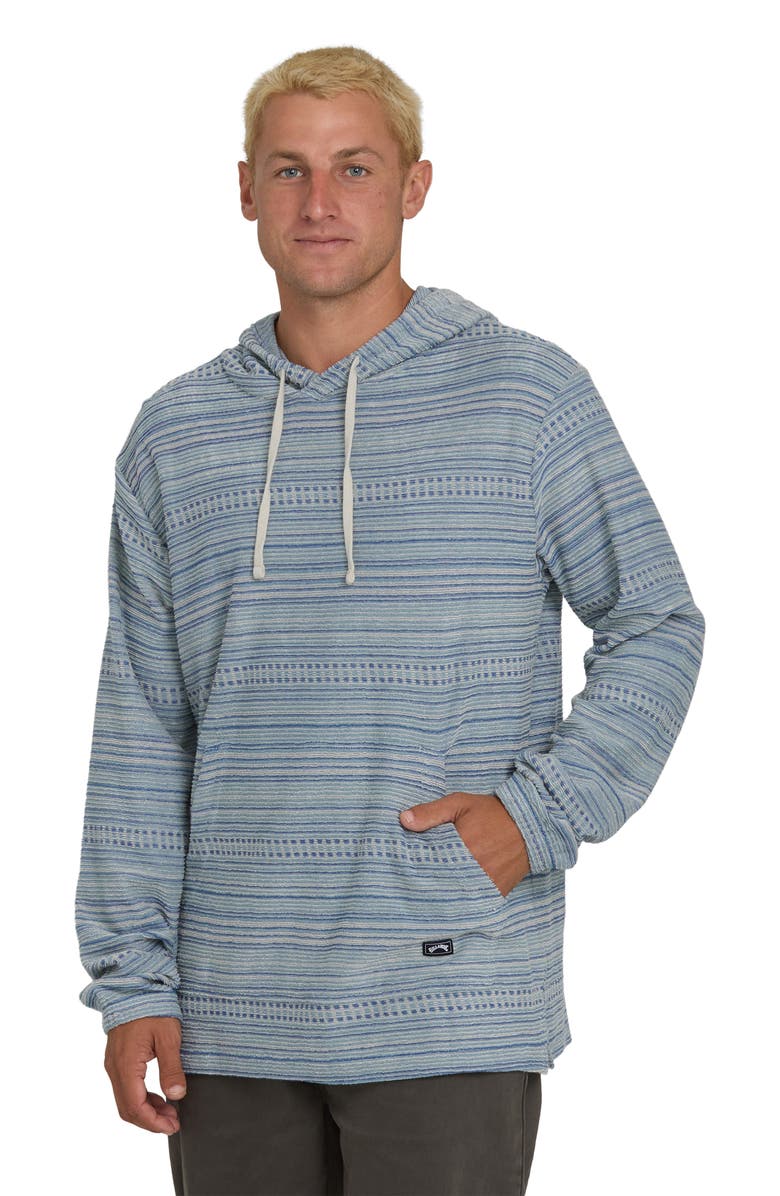 Billabong Flecker Diego Stripe Pullover Hoodie, Alternate, color, Blue Fog