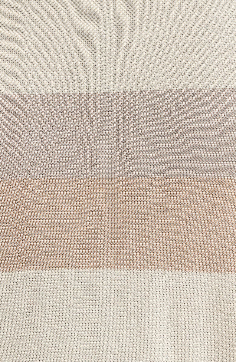 BOSS Hugo Rugby Stripe Silk Sweater, Alternate, color, Open White