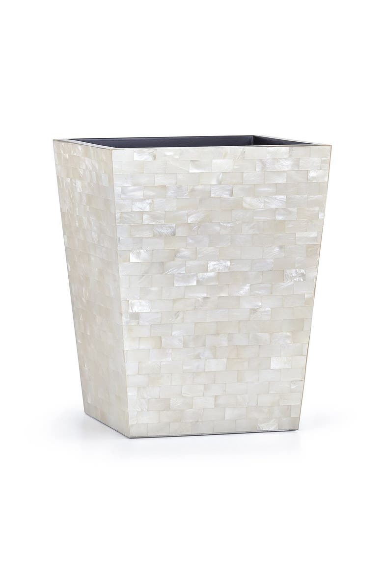 White Agate Waste Basket, Main, color, IVORY