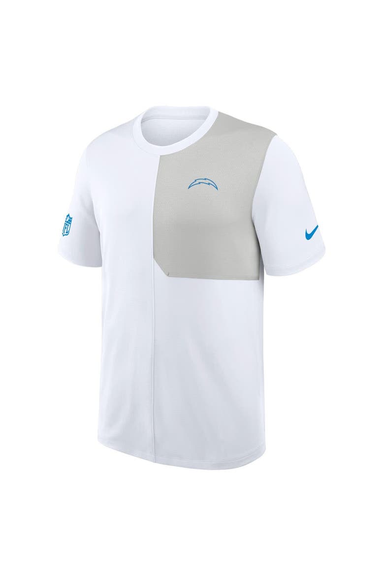 Men's Nike White Los Angeles Chargers Sideline UV Performance Coach Shirt, Alternate, color, White