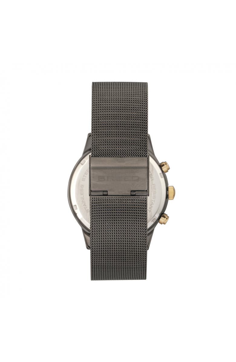 BREED Espinosa Chronograph Mesh-Bracelet Watch w/ Date, Alternate, color, Gunmetal