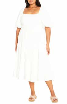 Ariella Tiered Cotton Midi Dress