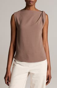 Vince Draped Shoulder Sleeveless Blouse