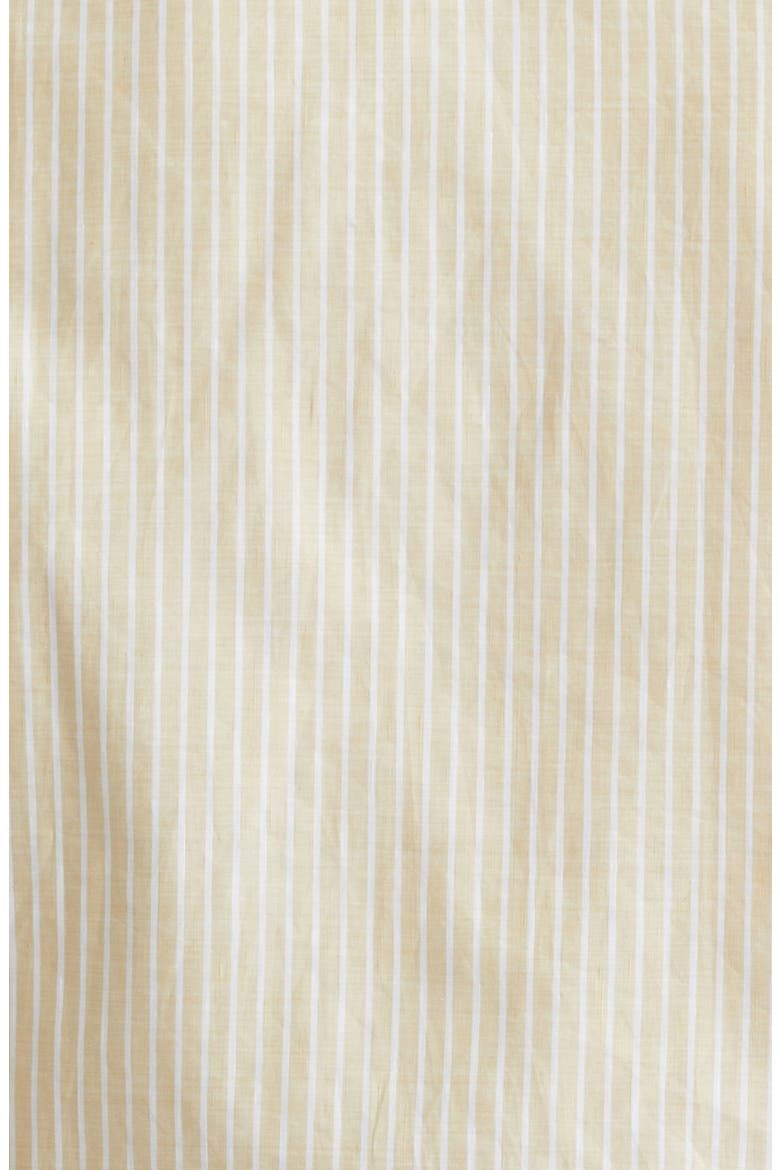 Stripe Cotton & Linen Button-Up Shirt, Alternate, color, WHITE/ YELLOW