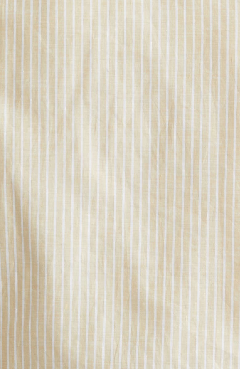 ISAIA Stripe Cotton & Linen Button-Up Shirt, Alternate, color, White/ Yellow