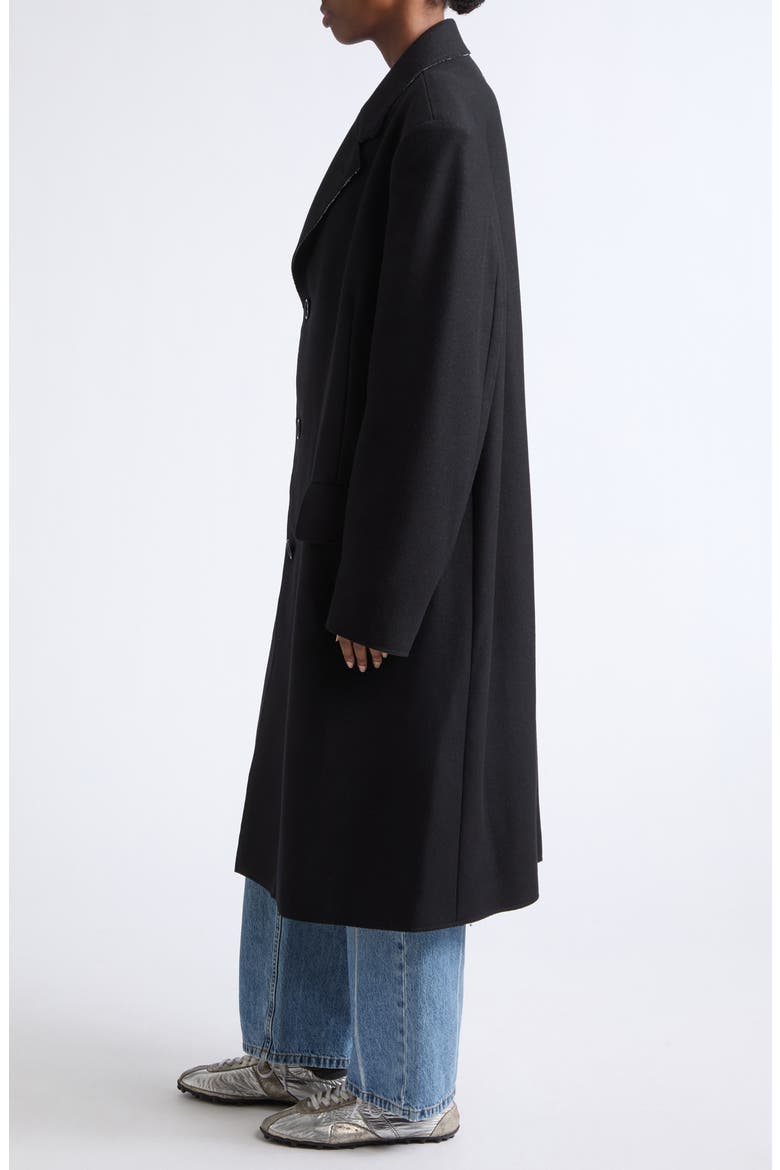 Raw Edge Wool Felt Coat, Alternate, color, BLACK