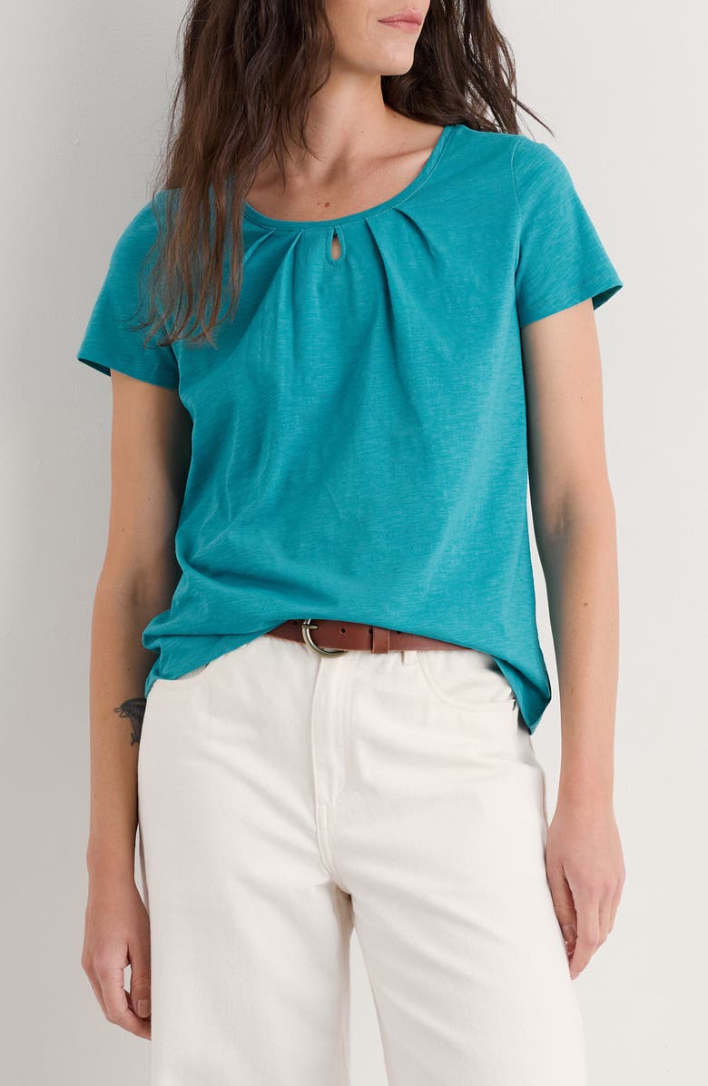 Seasalt Cornwall Appletree Keyhole T-Shirt, Main, color, Azurite