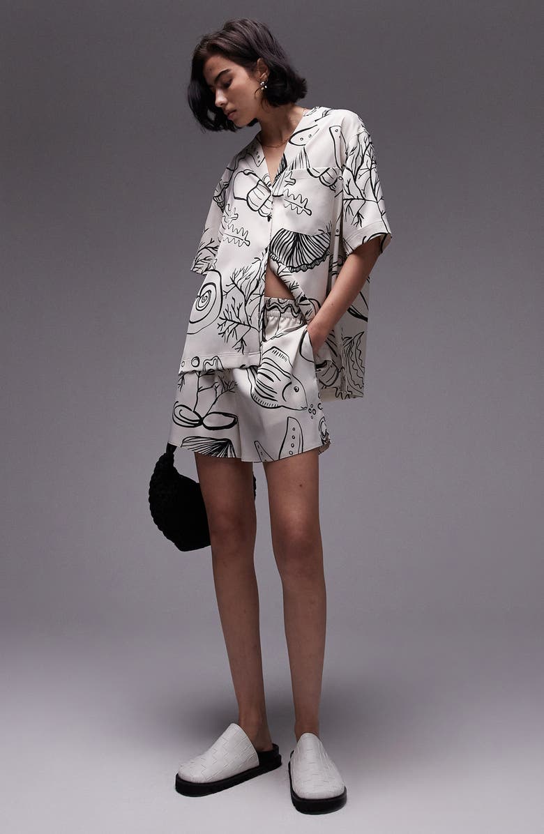 Topshop Satin Shorts, Main, color,