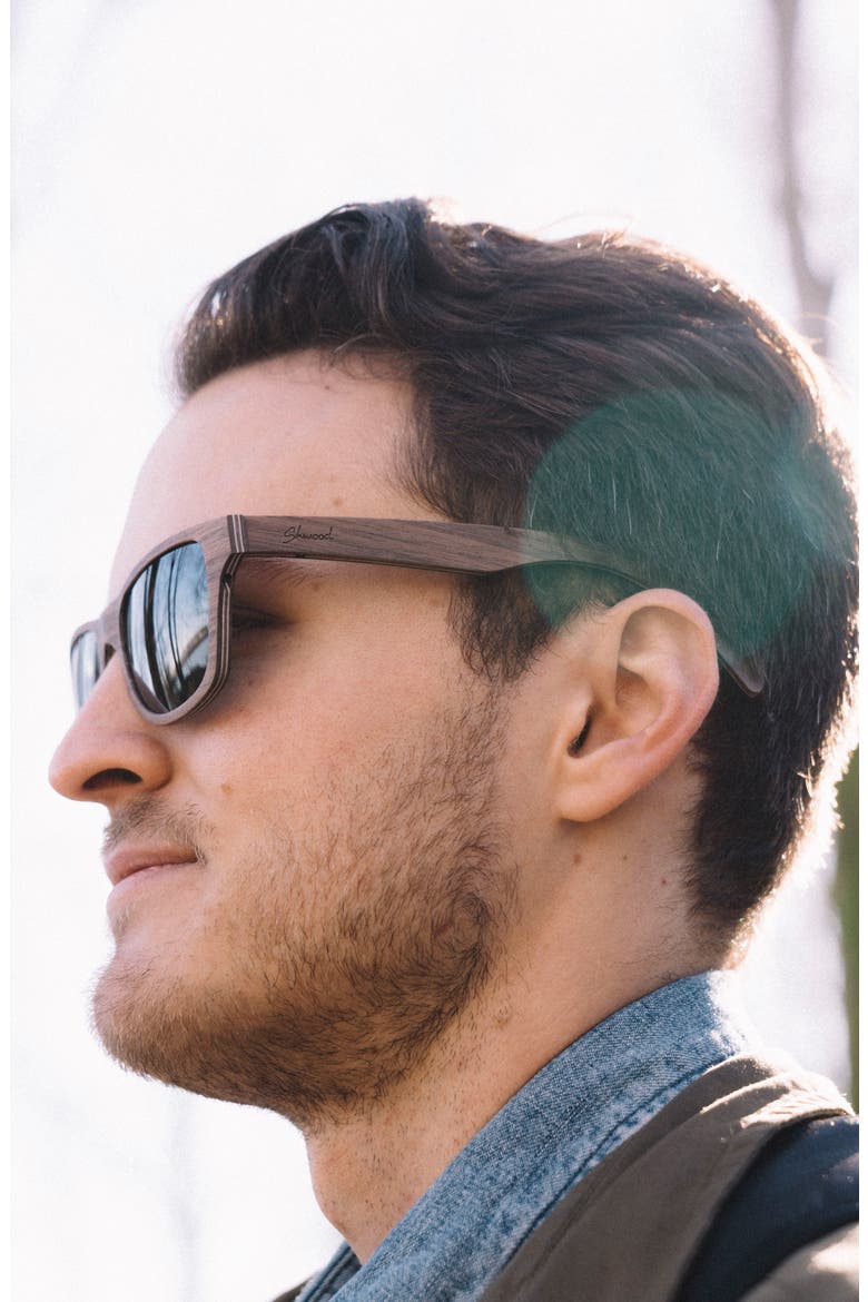 'Canby' 54mm Wood Sunglasses, Alternate, color, WALNUT