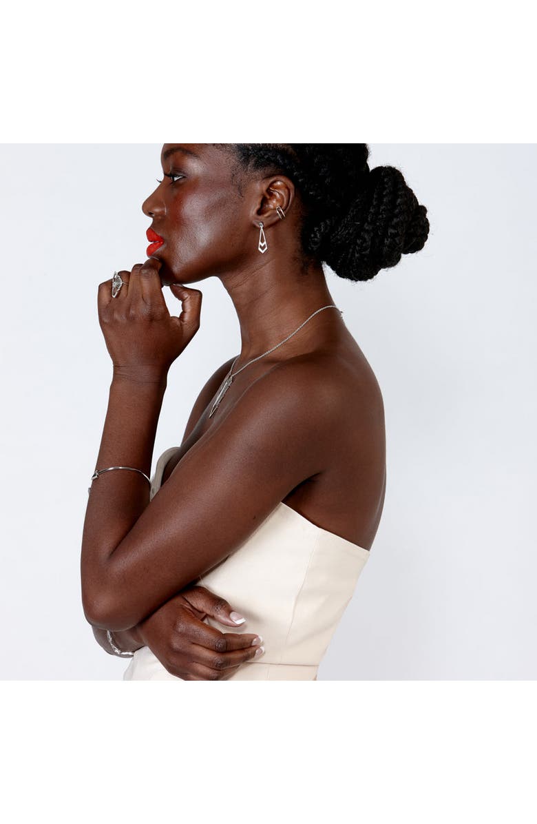 Lucy Quartermaine Tie Earrings, Alternate, color, Silver