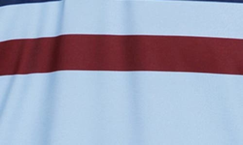 Tailorbyrd Engineered Stripe Performance Polo In Blue