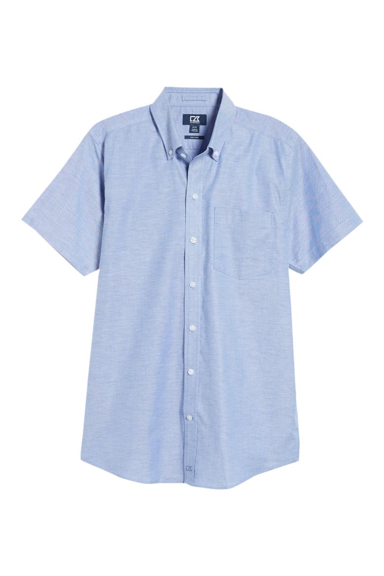 Classic Fit Short Sleeve Button-Down Oxford Shirt, Alternate, color, FRENCH BLUE