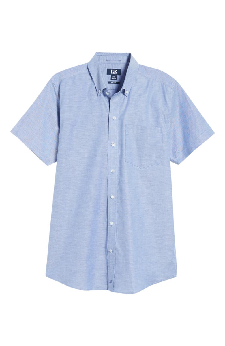Cutter & Buck Classic Fit Short Sleeve Button-Down Oxford Shirt, Alternate, color, French Blue