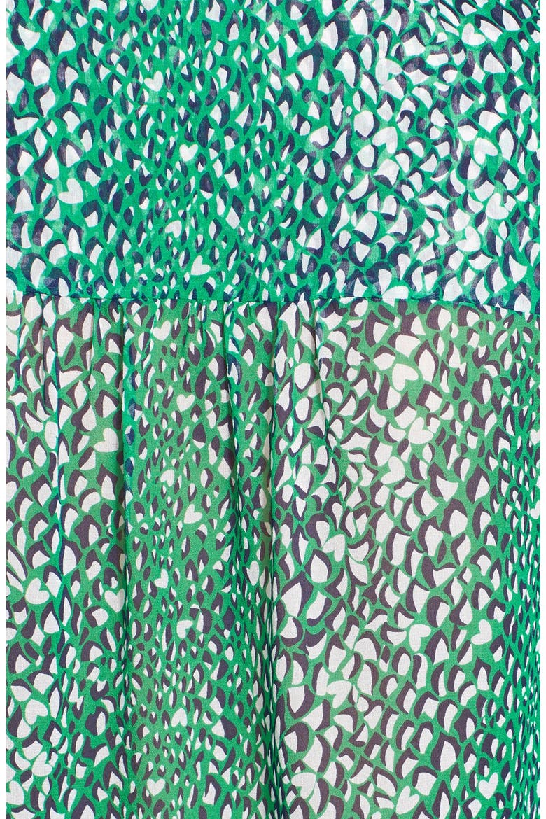 'Harlow' Abstract Print Silk Blouse, Alternate, color, SNAKES HEART GREEN