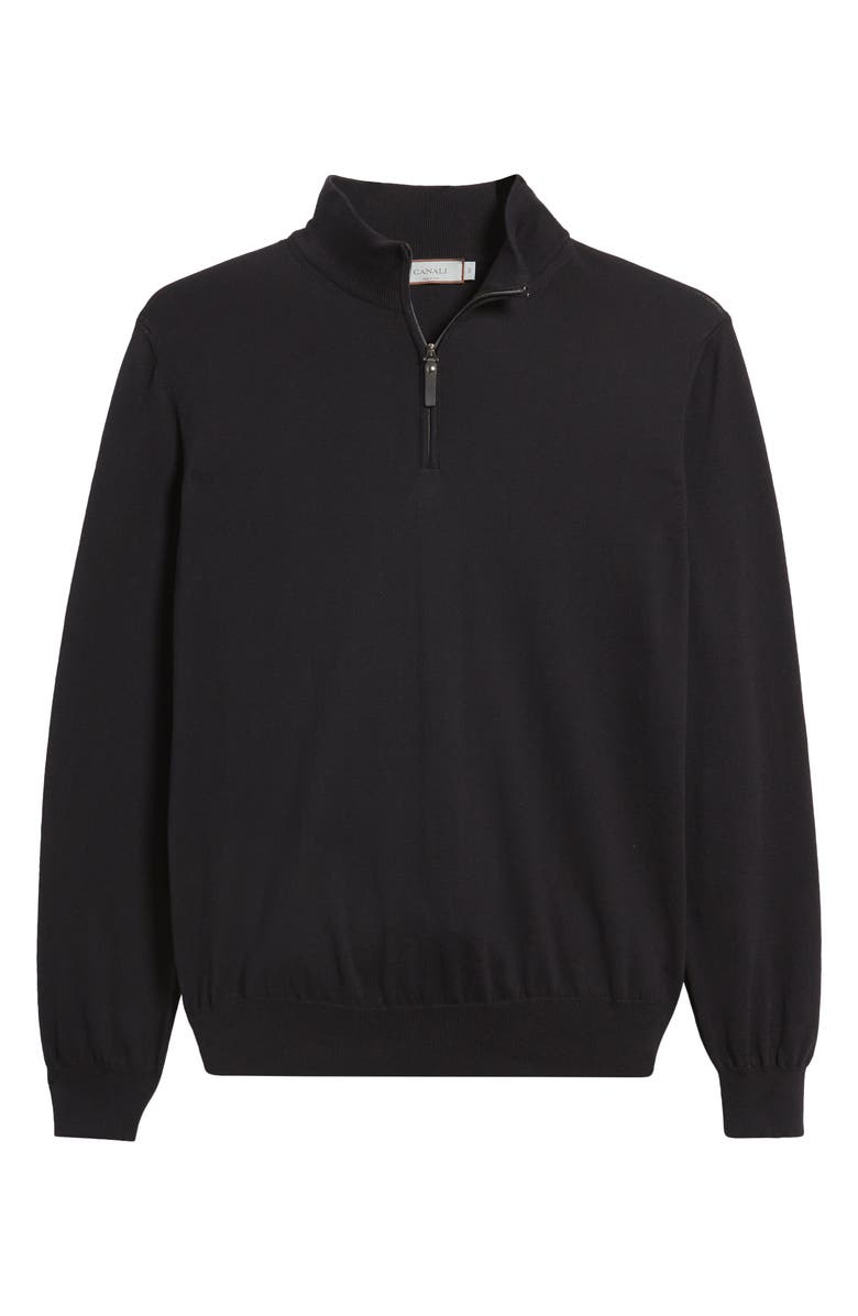 Canali Quarter Zip Cotton Sweater, Alternate, color,