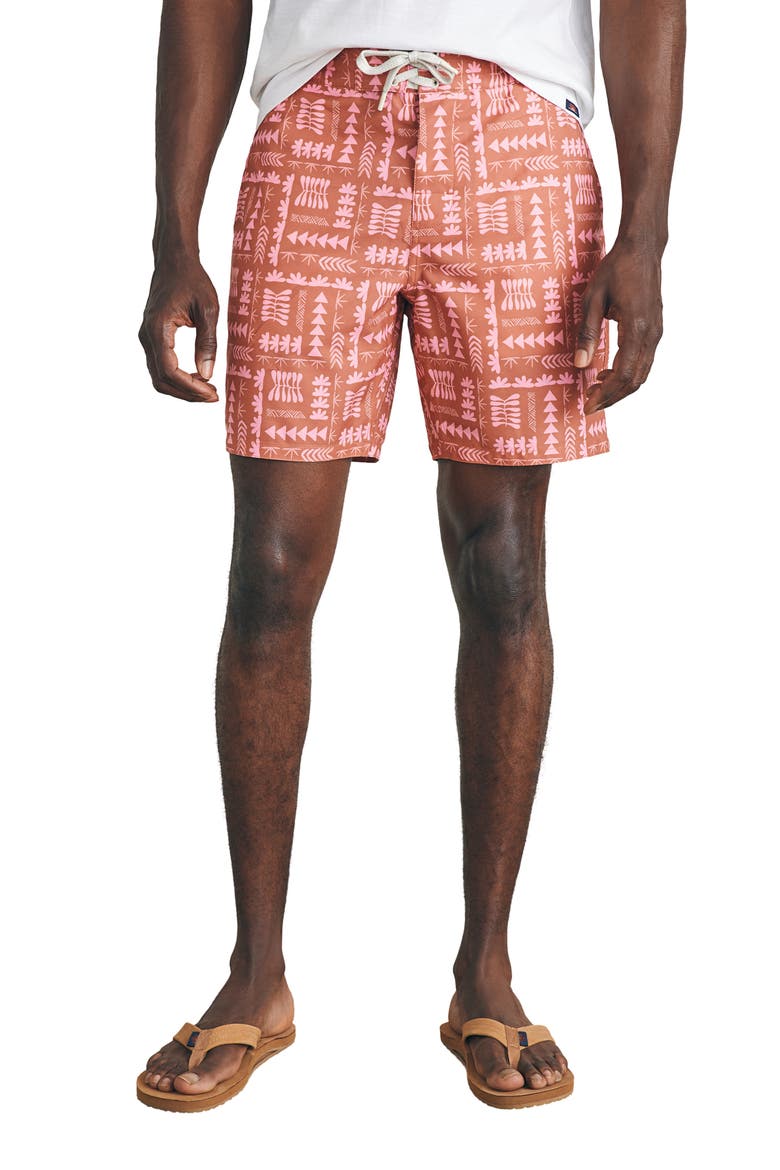 Sunwashed Board Shorts, Main, color, RED NAUPAKA