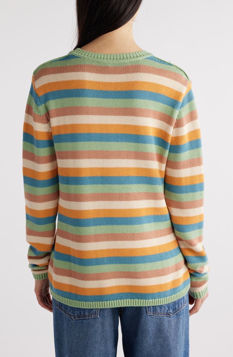 Acne Studios Kripes Stripe Cotton Crewneck Sweater, Alternate, color, 
