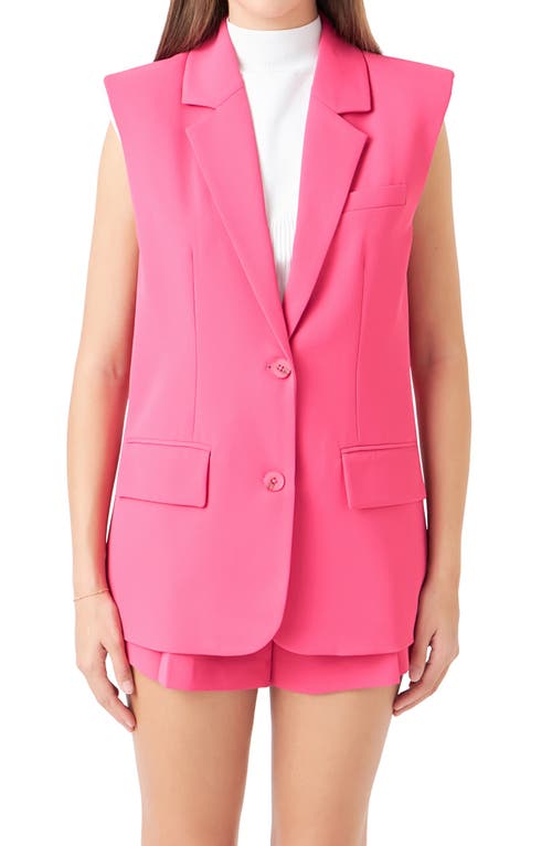 Shop Endless Rose Oversize Blazer Vest In Fuchsia