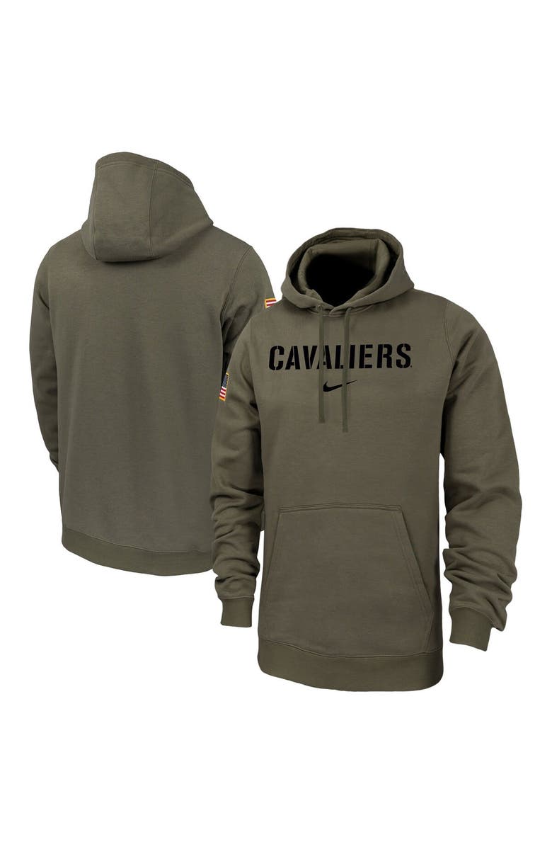 Nike Men's Nike  Olive Virginia Cavaliers Military Pack Club Fleece Pullover Hoodie, Alternate, color, Olive