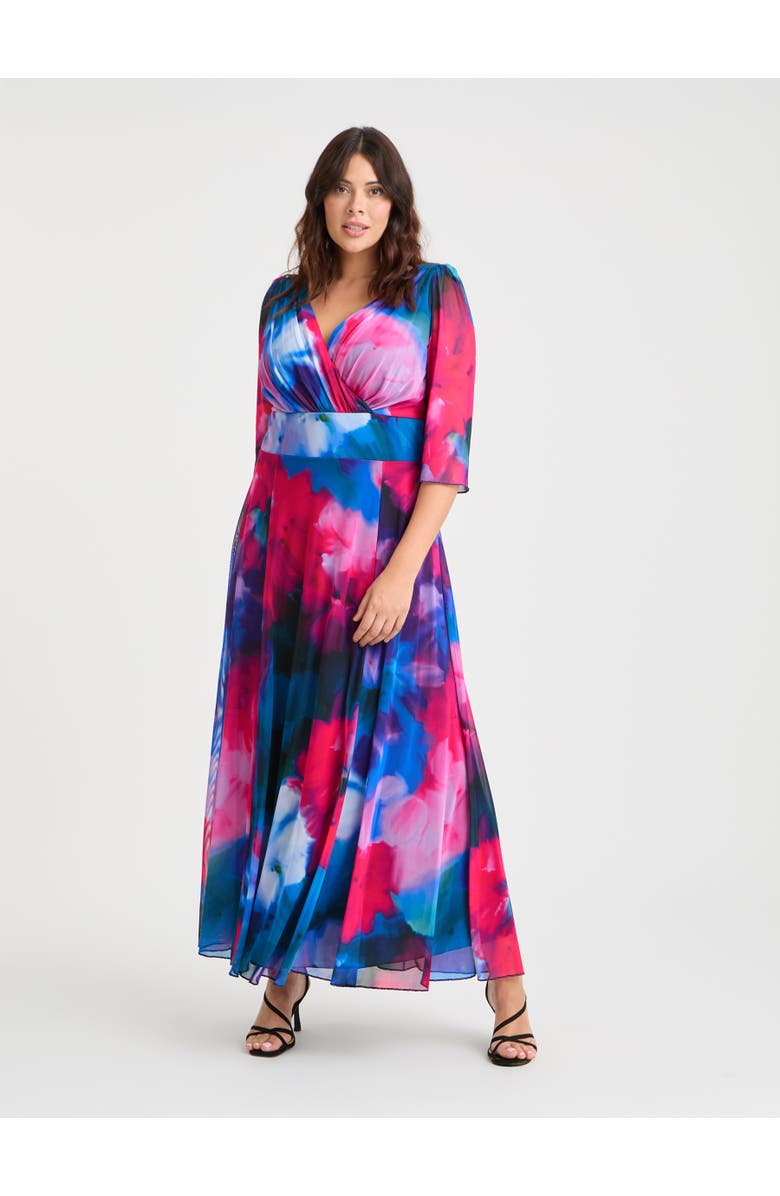 Scarlett & Jo Verity Abstract Print Maxi Gown, Main, color, Blue Pink