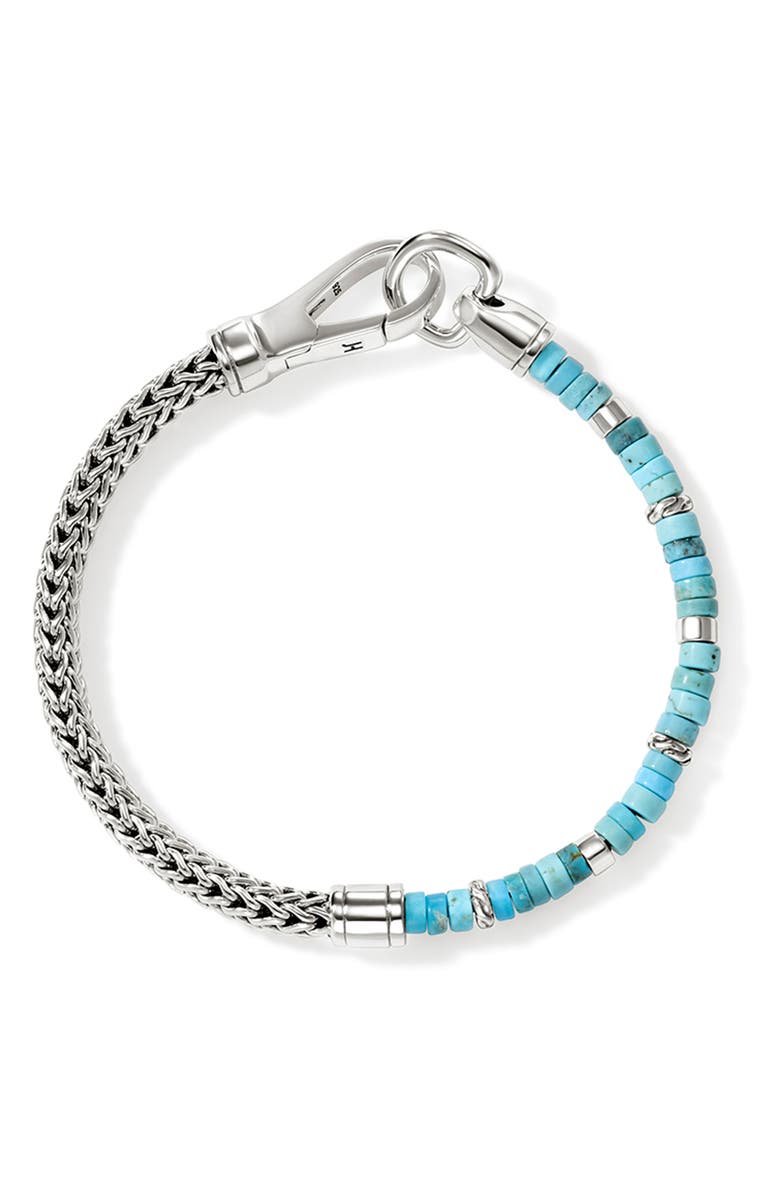 John Hardy Heishi Chain Bracelet, Sterlings Silver, Turquoise, Alternate, color, Treated Turquoise